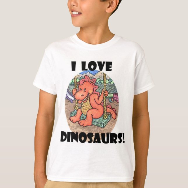 Ich Liebe Dinosaurier! T-Shirt (Vorderseite)