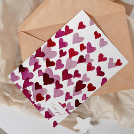 Ich Liebe dir Aquarellherzen Valentinstag Tageskar Feiertagskarte