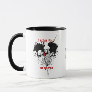 Ich Liebe dir, die gotische Tasse des Skeletts zu 