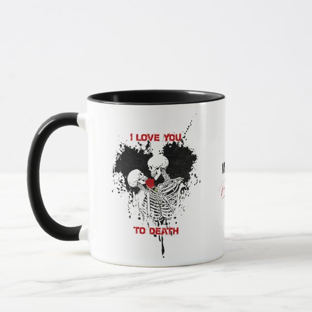 Ich Liebe dir, die gotische Tasse des Skeletts zu  (Links)