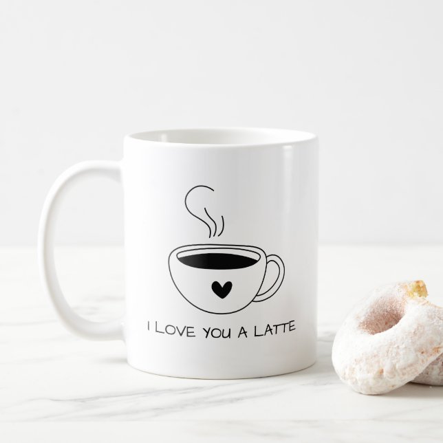 Ich Liebe dir ein spätniedlich Kaffeetasse (Mit Donut)
