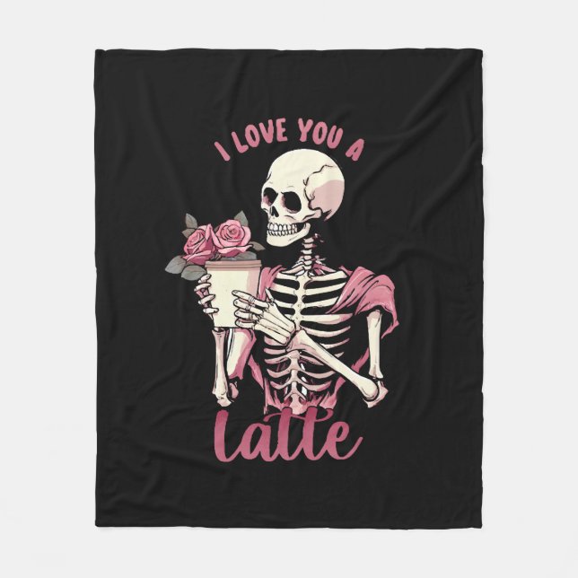 Ich Liebe dir ein Valentinstag Skelett Fleecedecke (Vorderseite)