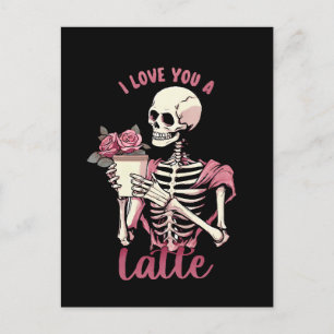 Ich Liebe dir ein Valentinstag Skelett Postkarte