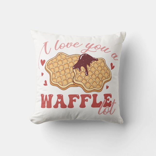 Ich Liebe dir eine Waffellocke Kissen (Vorderseite)