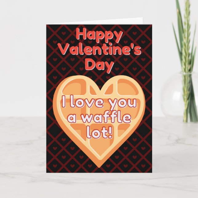 Ich Liebe dir eine Waffellote Funny Valentine Card Karte (Vorderseite)