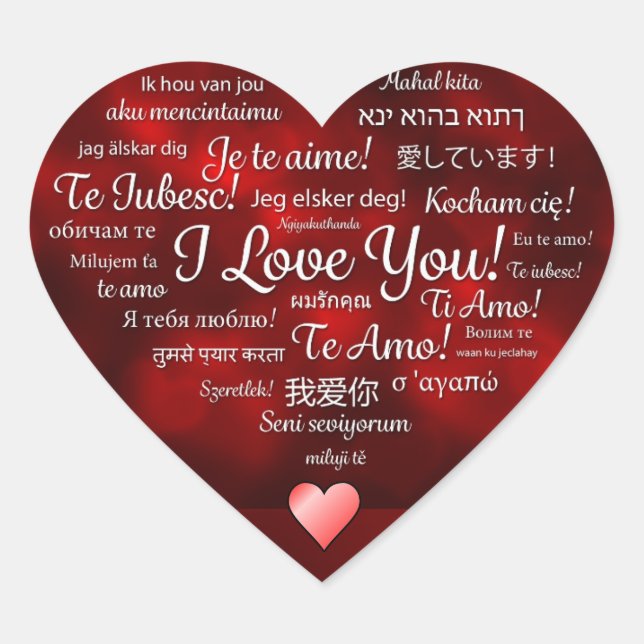 Ich Liebe dir einen Herzaufkleber Herz-Aufkleber (Vorderseite)