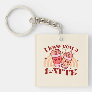 Ich Liebe dir einen Latein   Niedlicher Kaffee-Pok Schlüsselanhänger