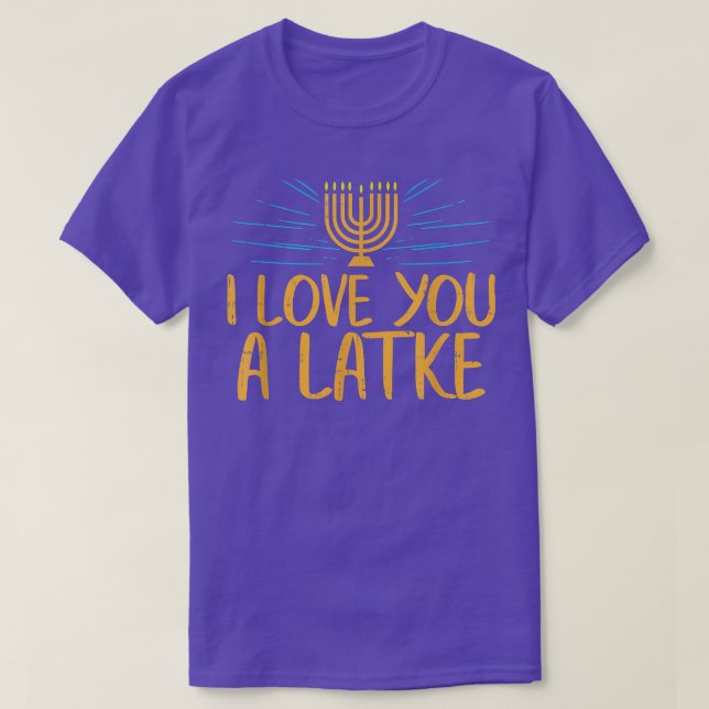 Ich Liebe dir einen Latke Funny jwish Pub Hanukkah T-Shirt (Design vorne)