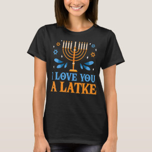 Ich Liebe dir einen Latke jüdischen Pub Hanukkah C T-Shirt