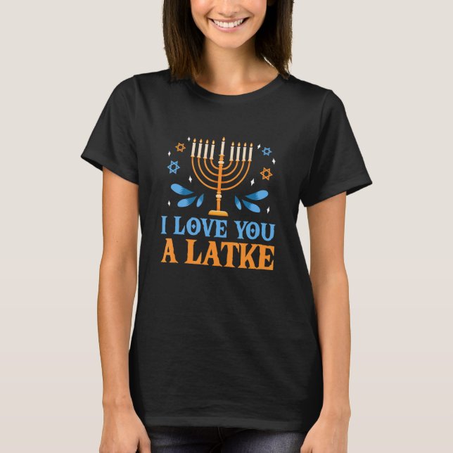 Ich Liebe dir einen Latke jüdischen Pub Hanukkah C T-Shirt (Vorderseite)