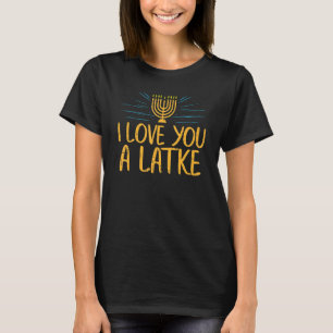 Ich Liebe dir einen Latke jüdischen Pub Hanukkah C T-Shirt