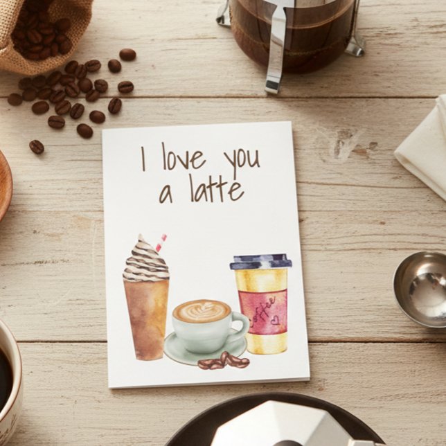 Ich Liebe dir einen Latte-Kaffee Lover Valentine Karte (Von Creator hochgeladen)