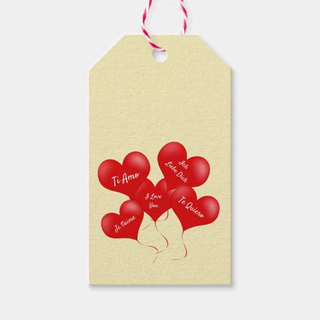 Ich Liebe dir Geschenkmarke Geschenkanhänger (Vorderseite)
