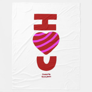 Ich Liebe dir große Fleecedecke