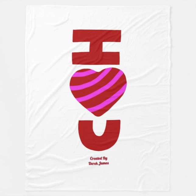 Ich Liebe dir große Fleecedecke (Vorderseite)