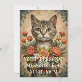 Ich Liebe dir Mama - Muttertagskatze mit Blume Feiertagskarte