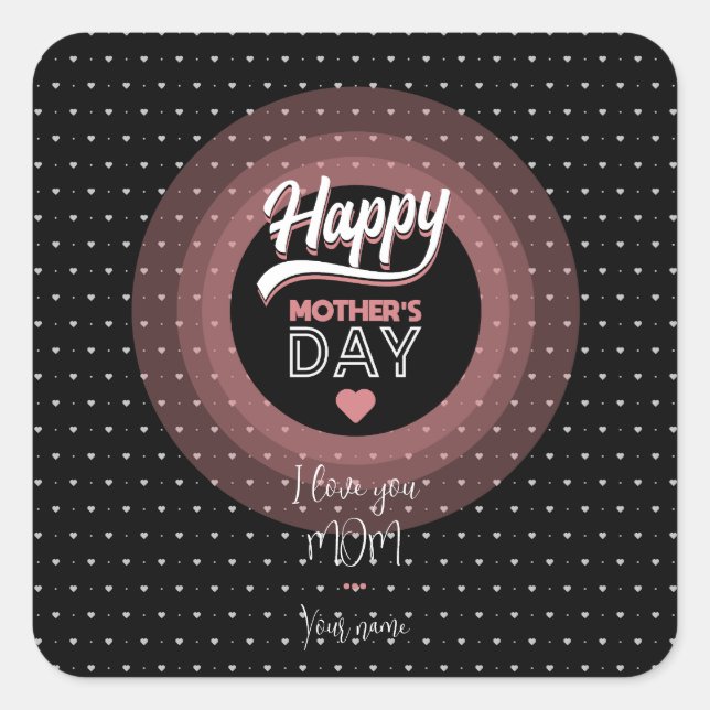 Ich Liebe dir Mama Quadratischer Aufkleber (Vorderseite)
