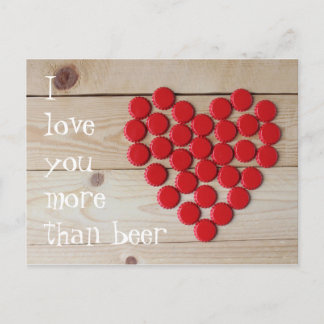 Ich Liebe dir mehr als Bier Postkarte