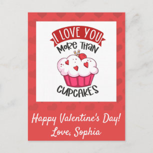 Ich Liebe dir mehr als Cupcakes Postkarte