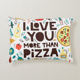 Ich Liebe dir mehr als Pizza. Italienische Essensb Dekokissen