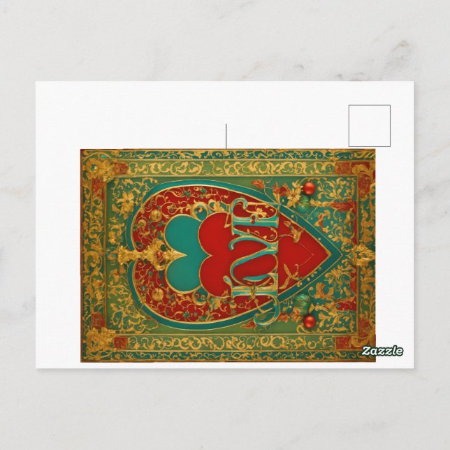 Ich Liebe dir mehr als Pizza. Postkarte (Rückseite)