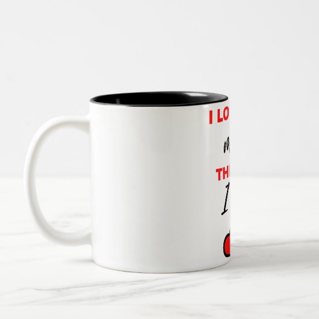 Ich Liebe dir mehr! Das Ende. Ich gewinne! Schwarz Zweifarbige Tasse (Links)