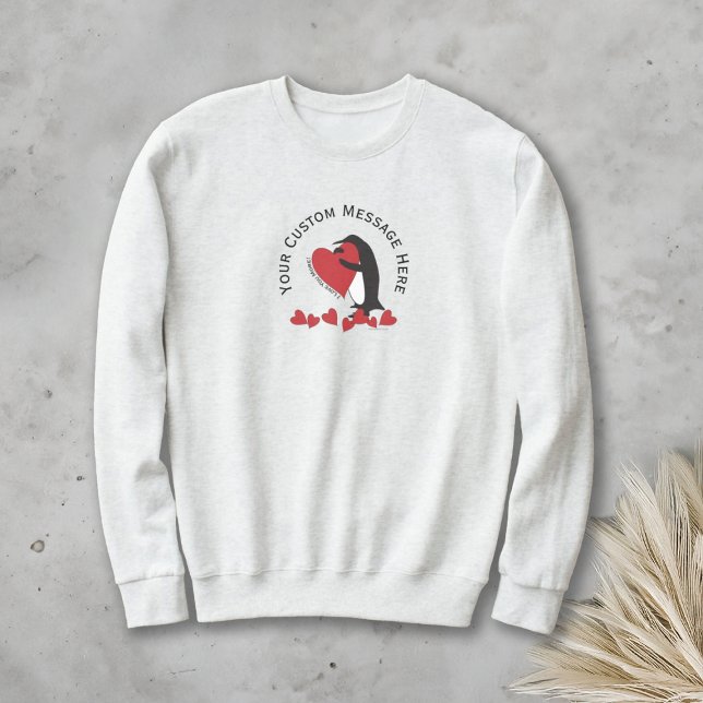 Ich Liebe dir mehr! Pinguin und Rotes Herz Sweatshirt (Von Creator hochgeladen)