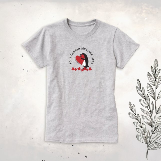 Ich Liebe dir mehr! Pinguin und Rotes Herz T-Shirt (Von Creator hochgeladen)