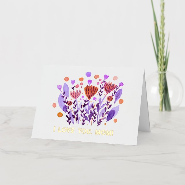 Ich Liebe dir, Mom Niedlich Retro-Doodle-Blume (Vorderseite)