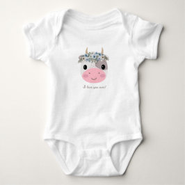 Ich Liebe dir Mond! Niedliche Kuh mit Blumenkranz Baby Strampler