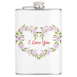 Ich Liebe dir Niedliche Blume Flachmann