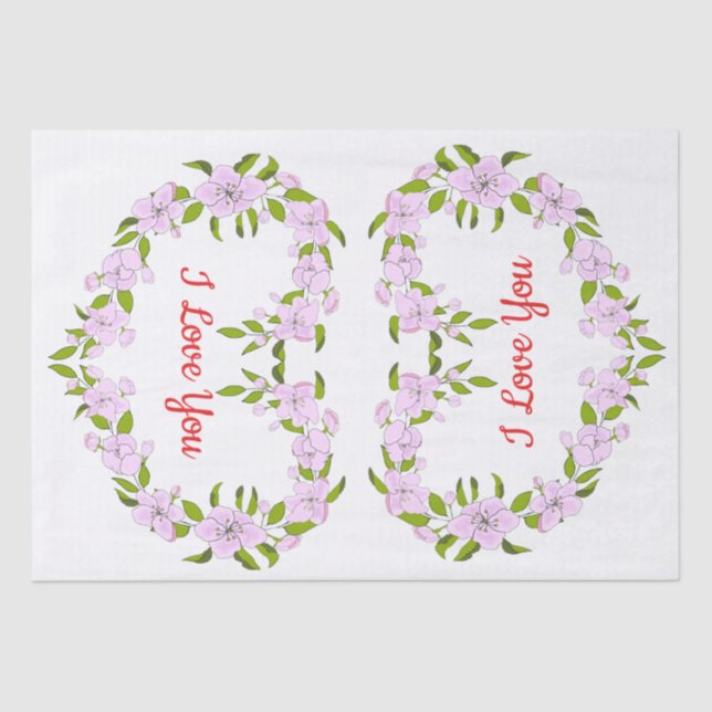 Ich Liebe dir Niedliche Blume Seidenpapier (Vorderseite)