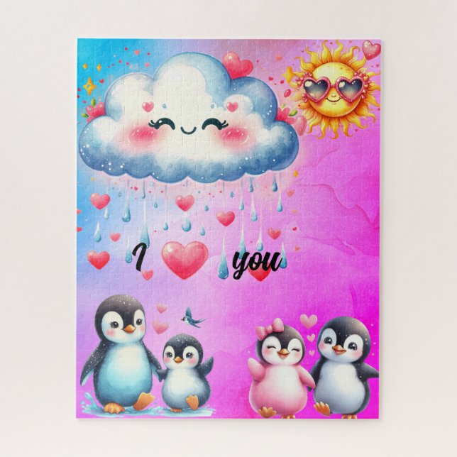 Ich Liebe dir Pinguine (Vertikal)