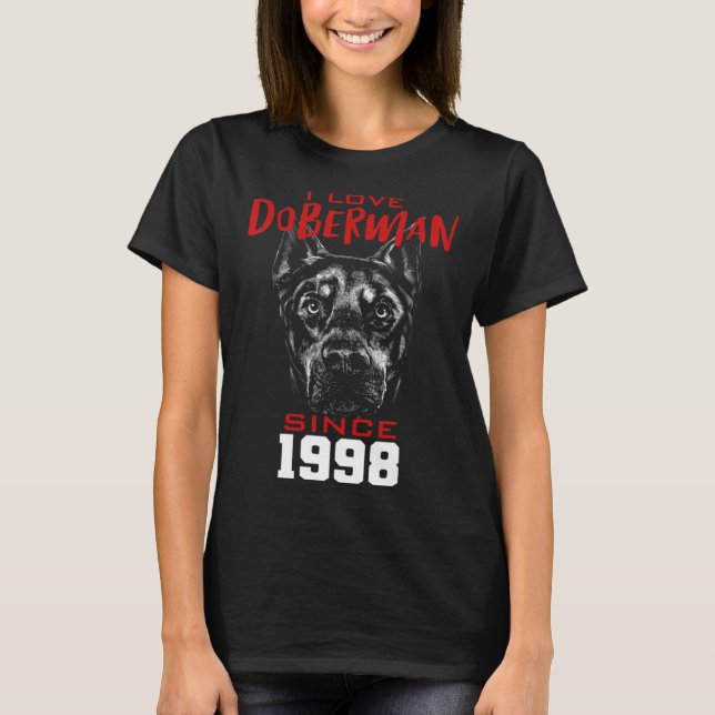 Ich liebe Dobermann seit 1998 T-Shirt (Vorderseite)