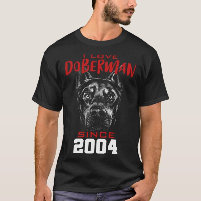 Ich liebe Dobermann seit 2004 T-Shirt (Vorderseite)