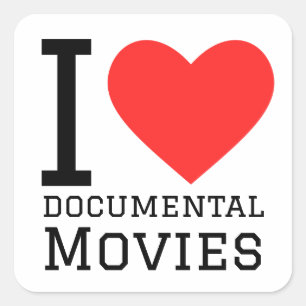 Ich Liebe Dokumentarfilme Quadratischer Aufkleber