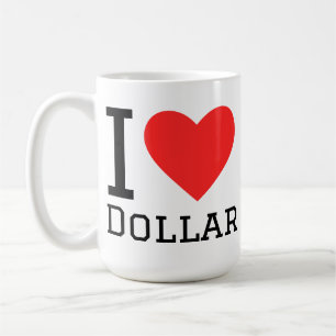 Ich liebe Dollar Kaffeetasse