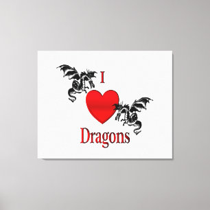 Ich liebe Drachen Leinwanddruck