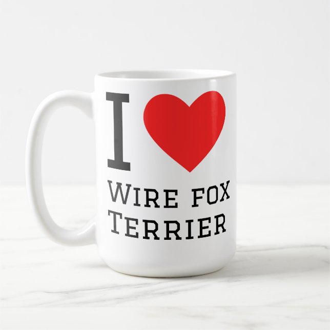 Ich liebe Drahtfoxterrier Kaffeetasse (Links)