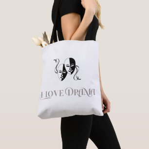 Ich liebe Drama, Theater Masken Darstellende Kunst Tasche