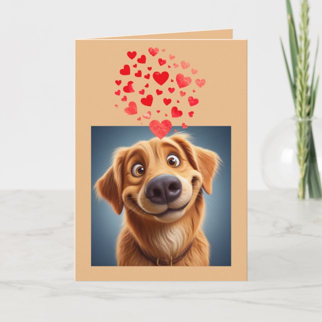 Ich Liebe, du goofy in Liebe Hundeherzen Karte (Vorderseite)