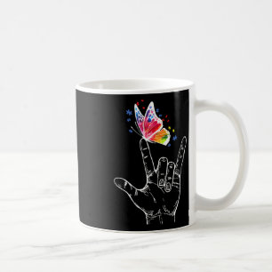 Ich Liebe, du händest Gebärdensprache Butterfly Au Kaffeetasse