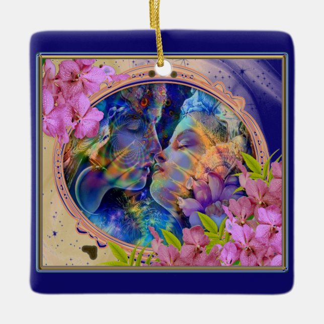 Ich Liebe, du isolierte Wasserflasche Keramikornament (Vorderseite)