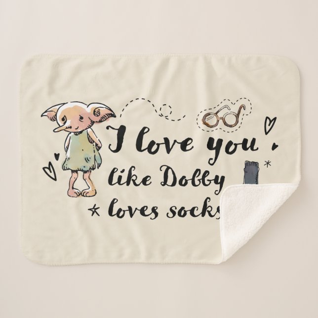 Ich Liebe, du magst Dobby Lieben Socken Sherpadecke (Vorderseite (Horizontal))