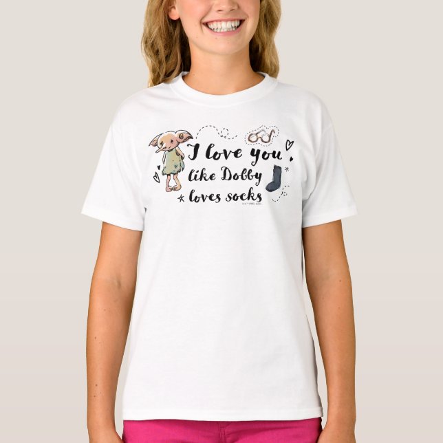 Ich Liebe, du magst Dobby Lieben Socken T-Shirt (Vorderseite)