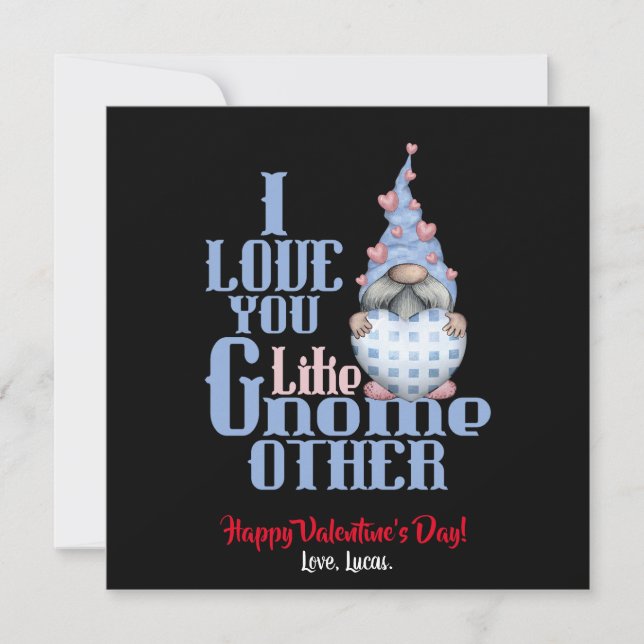 Ich Liebe, du magst Gnome andere Valentine Dankeskarte (Vorderseite)