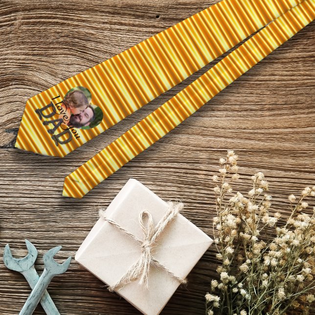 Ich Liebe, du Papa Foto hellgelb Krawatte (Von Creator hochgeladen)