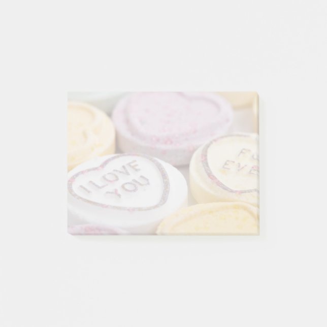 Ich Liebe, du süß Candy Valentine Hearts Post-it Klebezettel (Vorderseite)
