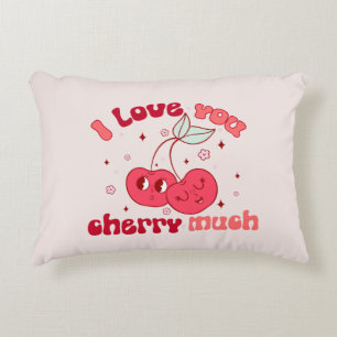 Ich Liebe, du würst viel   Niedlich & Punny Cherry Dekokissen