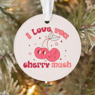 Ich Liebe, du würst viel Niedlich & Punny Cherry Ornament